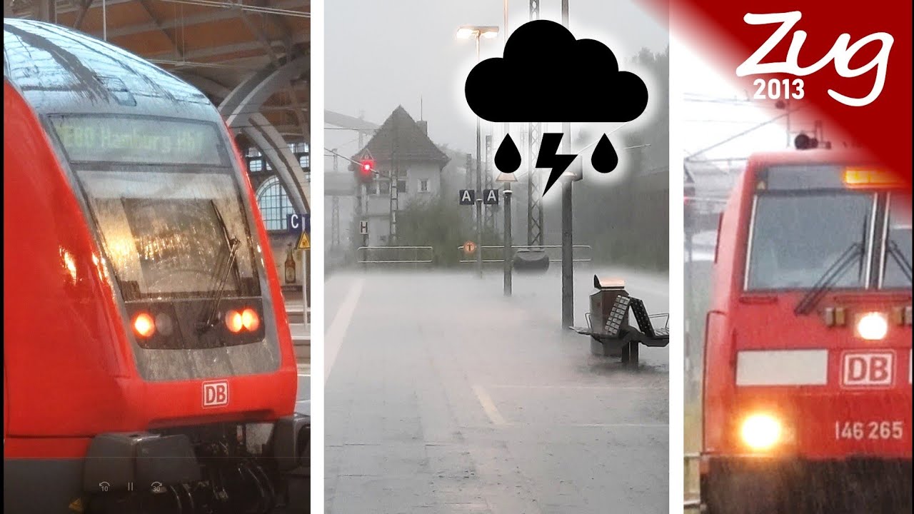 Lübeck Hbf bei Unwetter