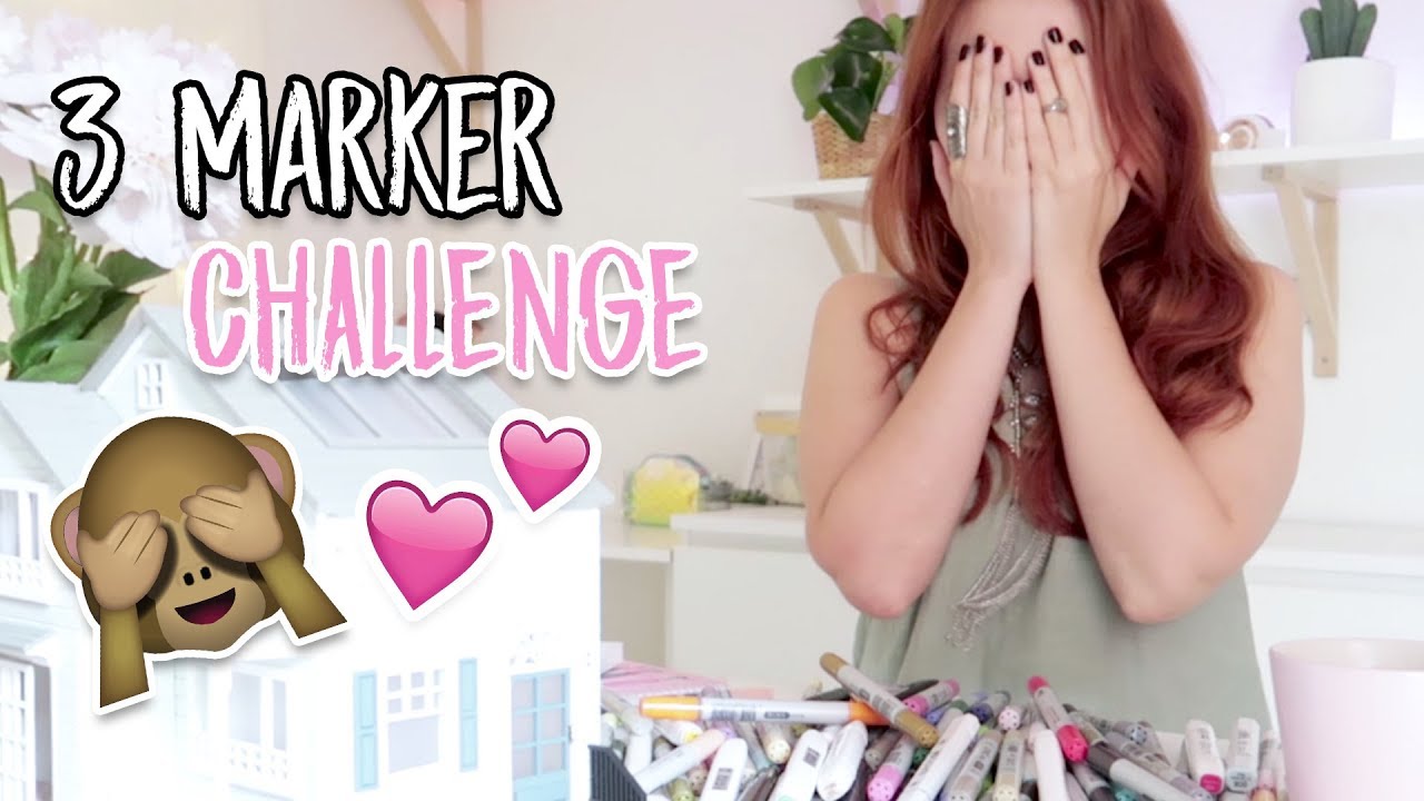 3 Marker Challenge | TOPModel malen mit nur 3 Farben || Foxy Draws