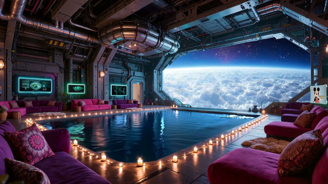 Futuristic Space Lounge: 3 Hours of Ambience for Sleeping or Studying (Deep Space Relax)