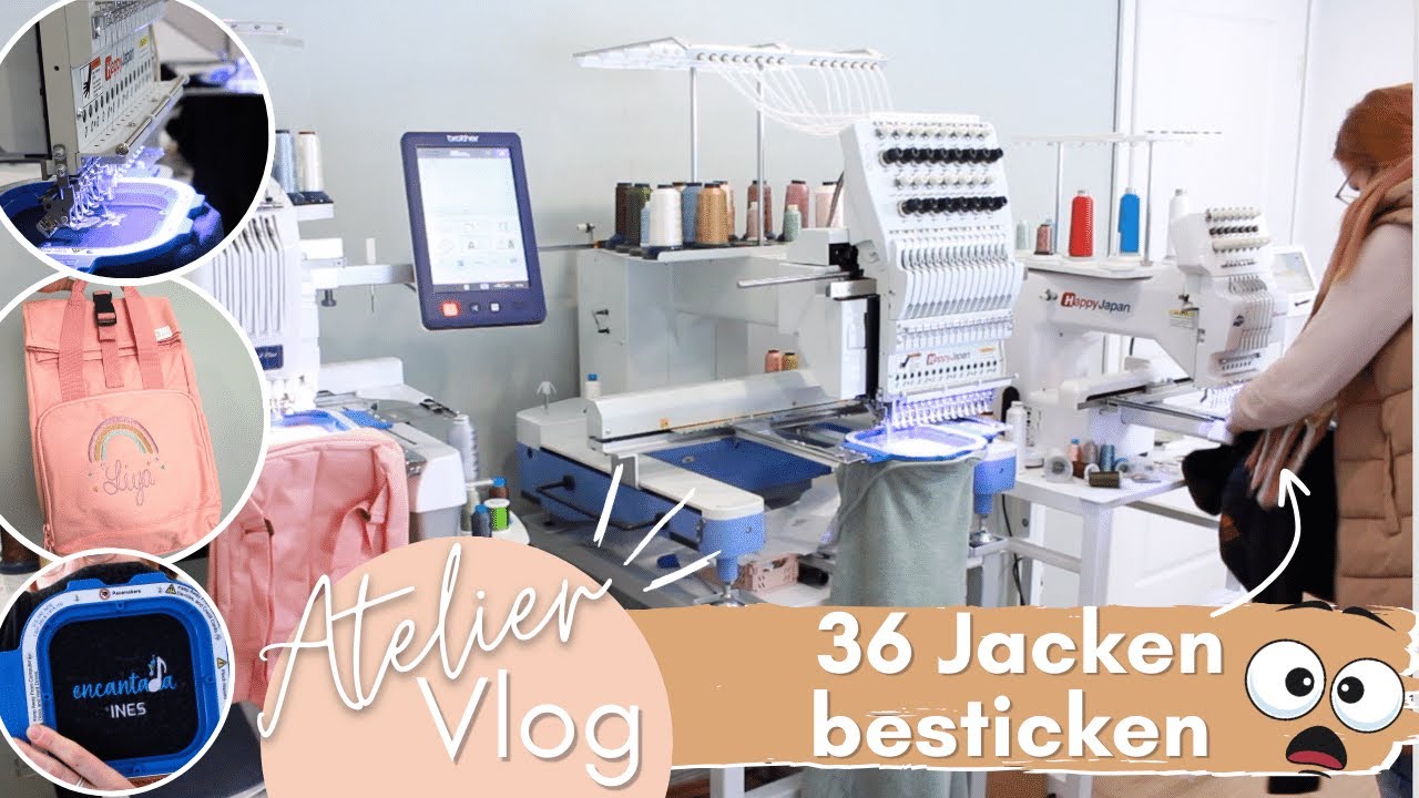 Vlog // Großauftrag mit 36 Fleecejacken // Embroidery Business // handmadeshop