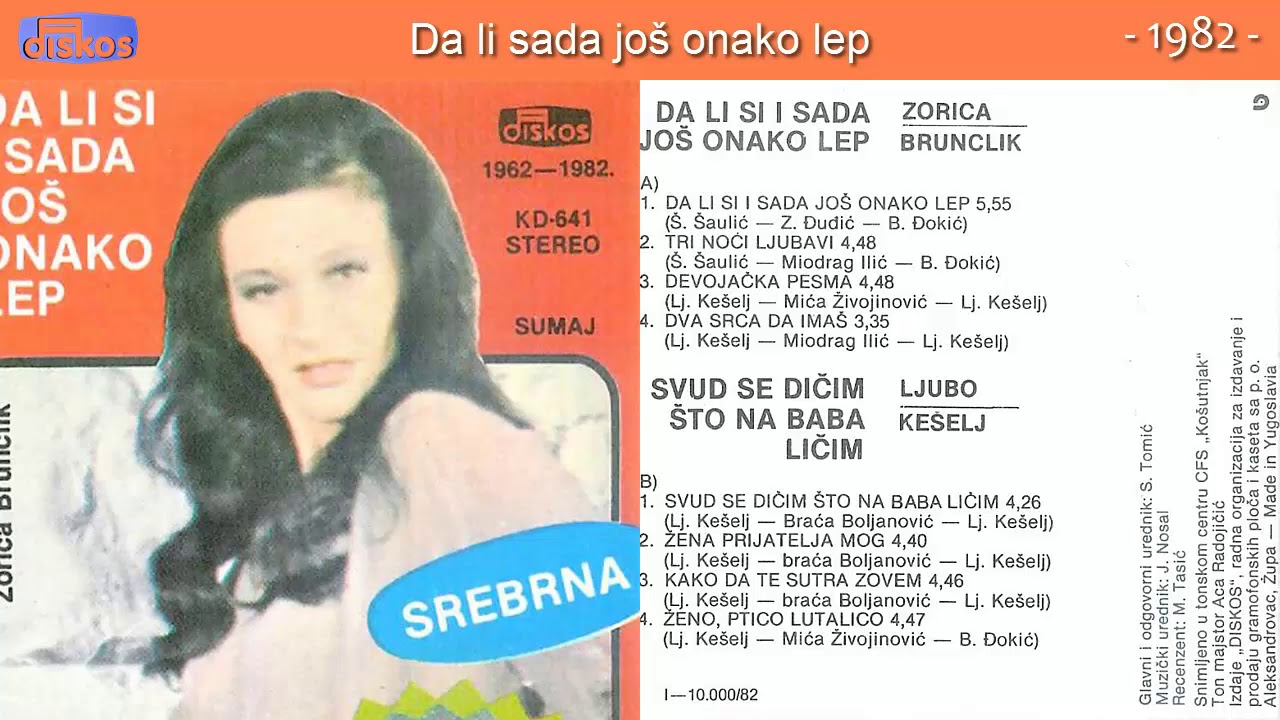 Zorica Brunclik - Da li sada jos onako lep - (Audio 1982)