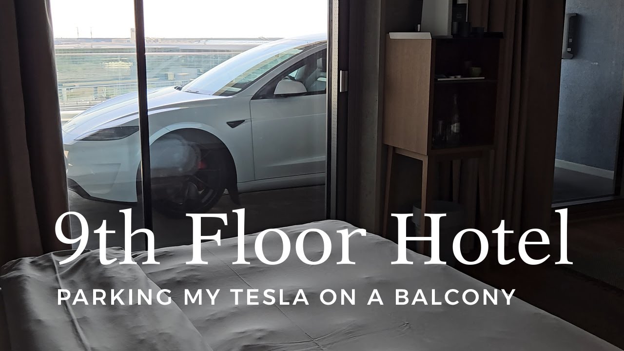 The Ultimate Tesla Stay? Balcony Parking On The 9th Floor Of This Hotel