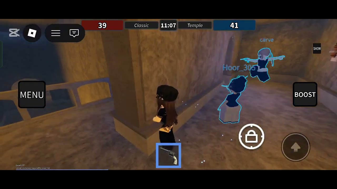 *HACKER* Sheriff Temple Gameplay | Murderers Vs Sherrifs Lightning skin