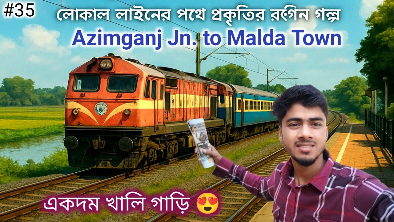 Azimganj Jn. to Malda Town by train | Local train journey | Azimganj to Malda Town passenger (53027)