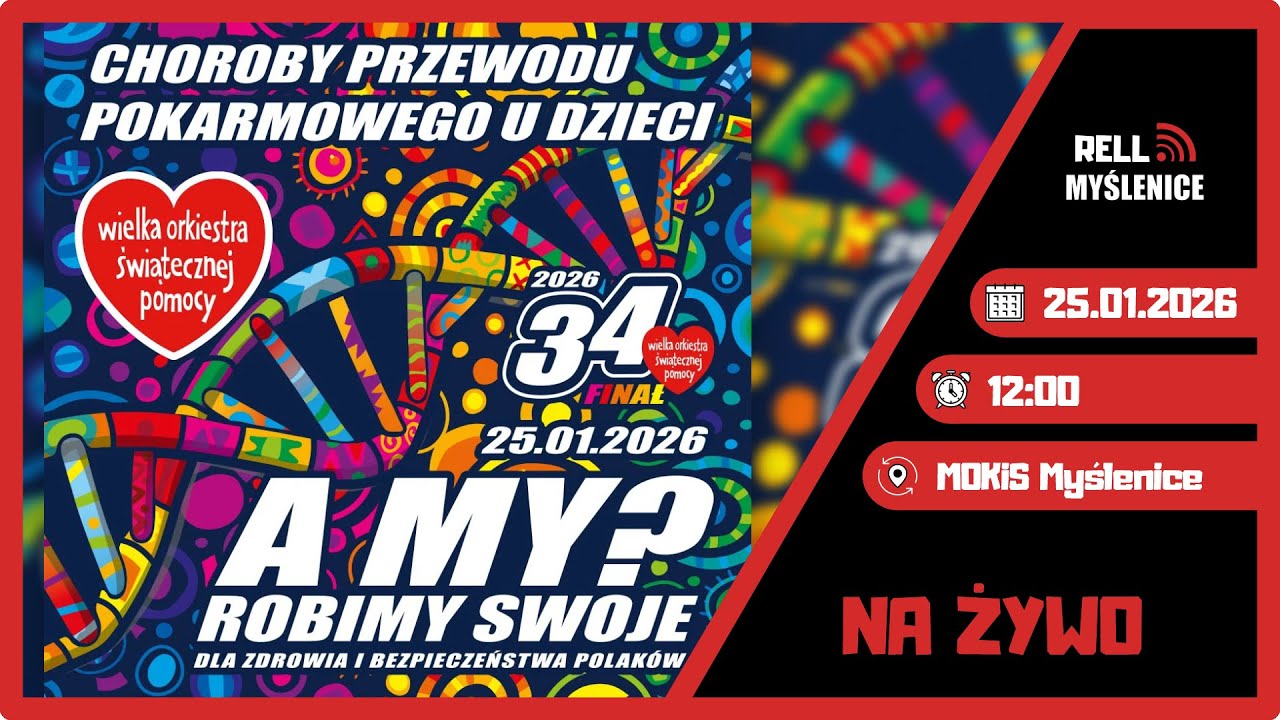 🔴 TRANSMISJA NA ŻYWO | 34. Finał Wielkiej Orkiestry Świątecznej Pomocy w Myślenicach