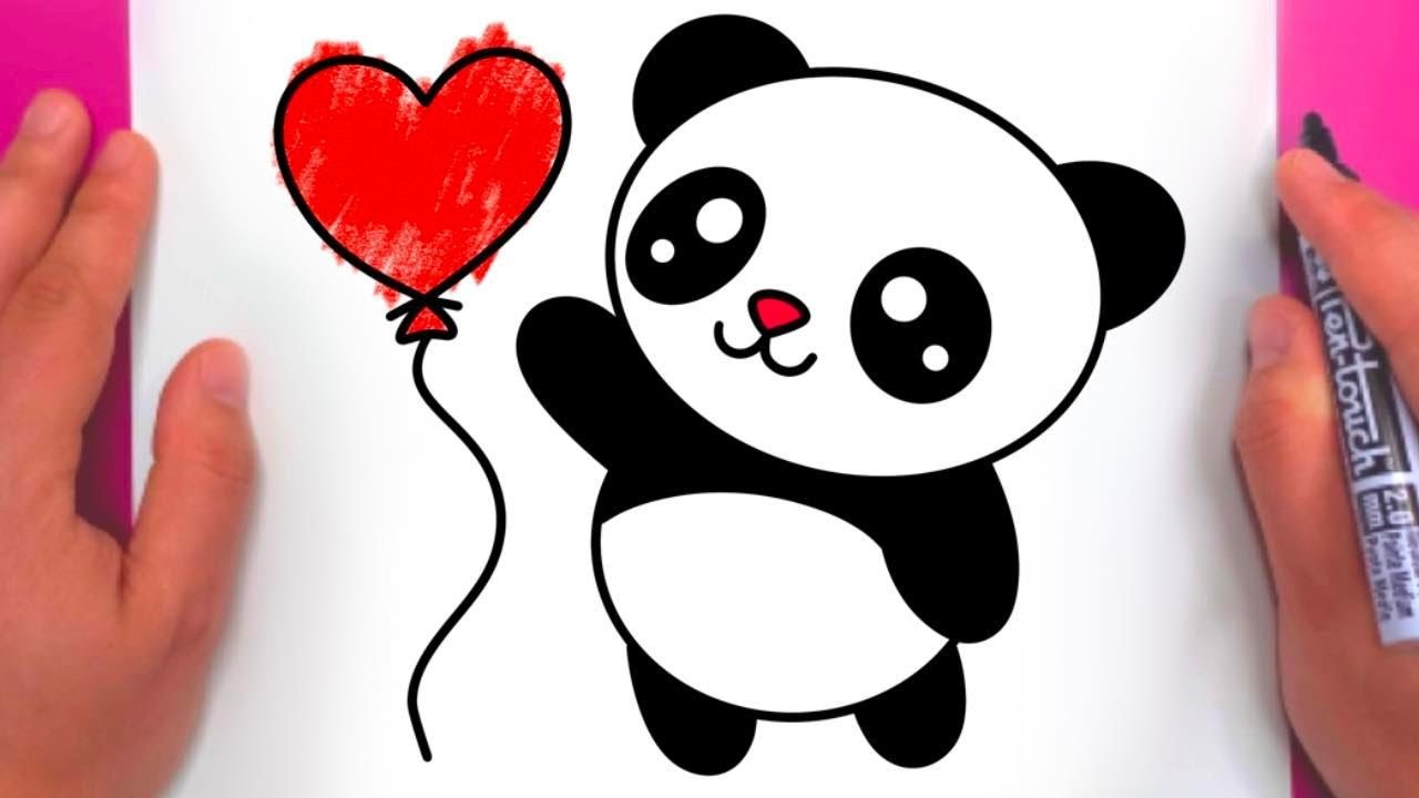 Cum se Deseneaza un URSULET PANDA Dragut usor de Desenat si Colorat 🐼 HOW TO DRAW CUTE PANDA CUB