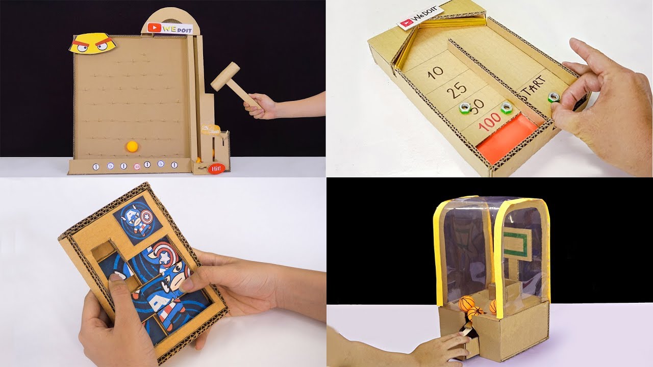 4 DIY Amazing game from cardboard | best out of waste