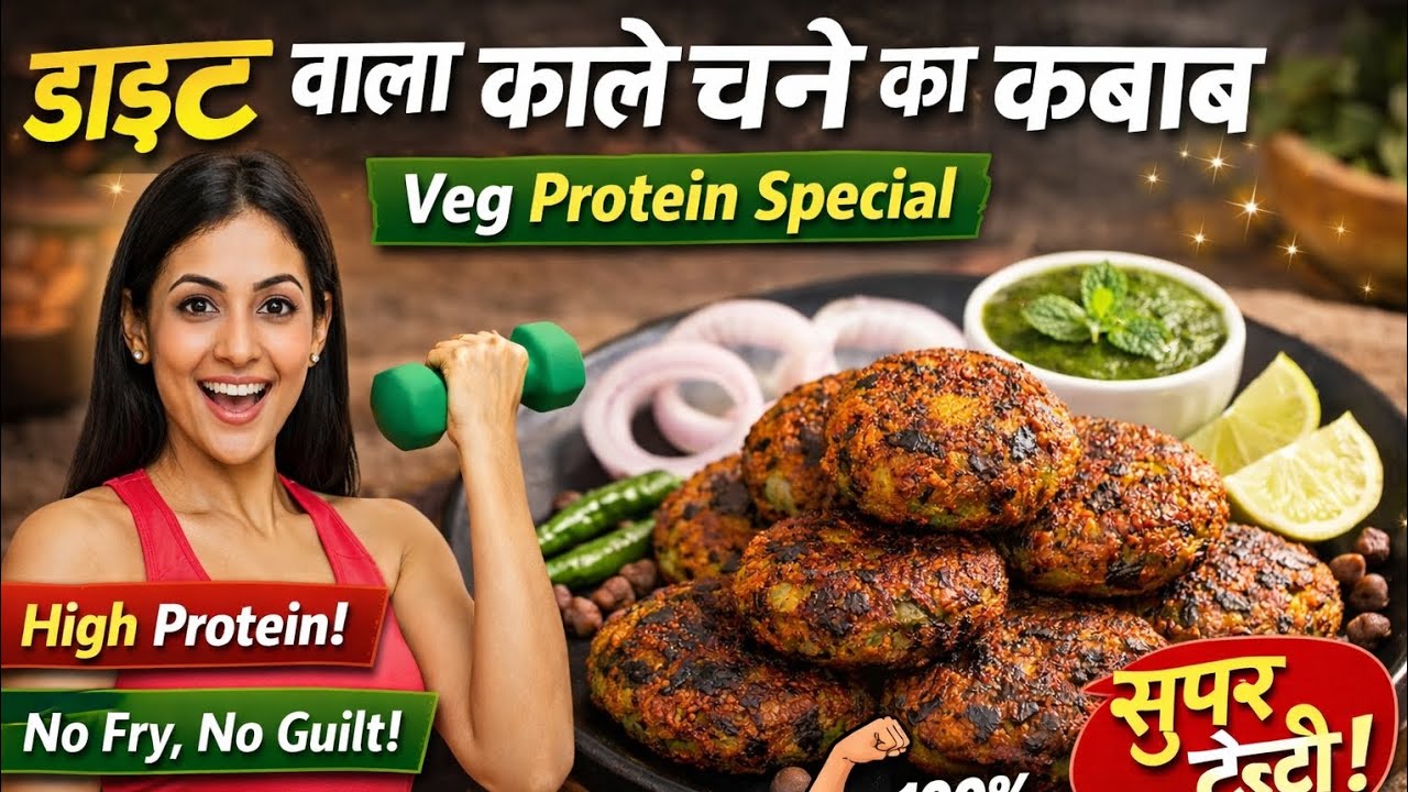 डाइट वाला काले चने का कबाब | Veg Protein Special#KaleChaneKabab #HealthySnacks 