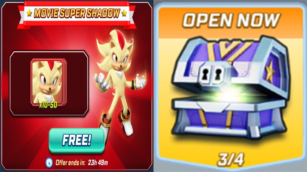 Sonic Forces Speed Battle - Movie Super Shadow Free cards - Open Platinum Chest (android, ios) Game