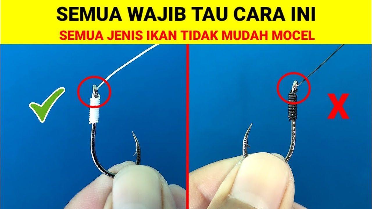 SEMUA WAJIB TAHU ! Cara mengikat kail pancing yang Benar Anti mocel