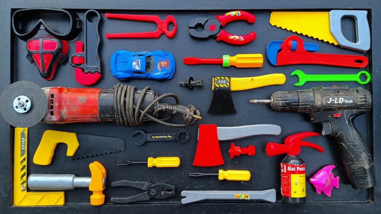 Collection of Repair Tools, Electric Dril, Grinding Machine, Hammer, Screwdriver, Nail Gun