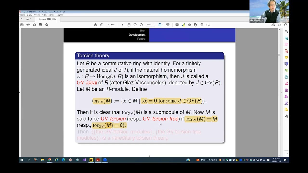 The birth, development, and future of w-theory, by Prof. Hwankoo Kim