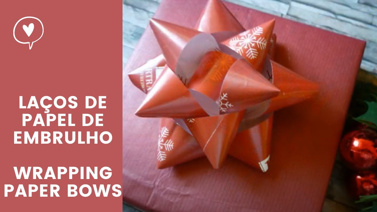 3 La&ccedil;os de Papel de Embrulho (reciclagem) / Wrapping Paper Bows Tutorial / MaryVScraps