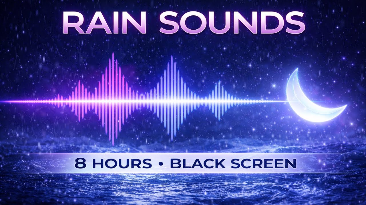 8 Hours Rain Sounds for Deep Sleep 🌧️ Black Screen