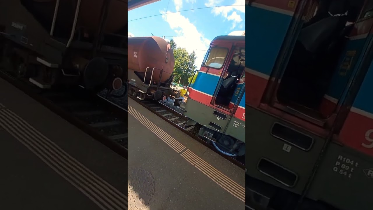 Locomotiva G.F.R. 🚂 cuplată la vagoanele de marfă 🚃