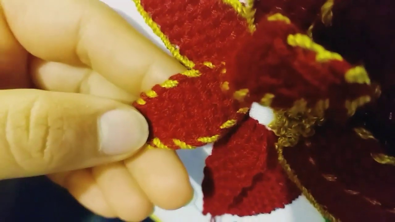 Bordado f&aacute;cil flores 3D | Como bordar flor de Pascua