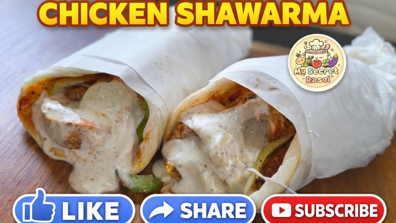 Chicken shawarma-Outside Shawarma bhuli jao… aa ghar nu version heart jeeti lese ❤️🌯#chikenshawarma