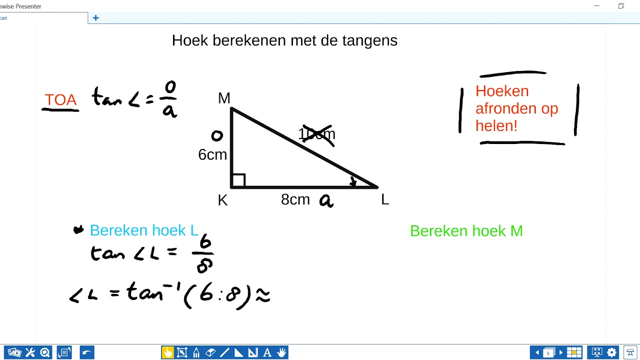 tangens hoek berekenen uitleg toa