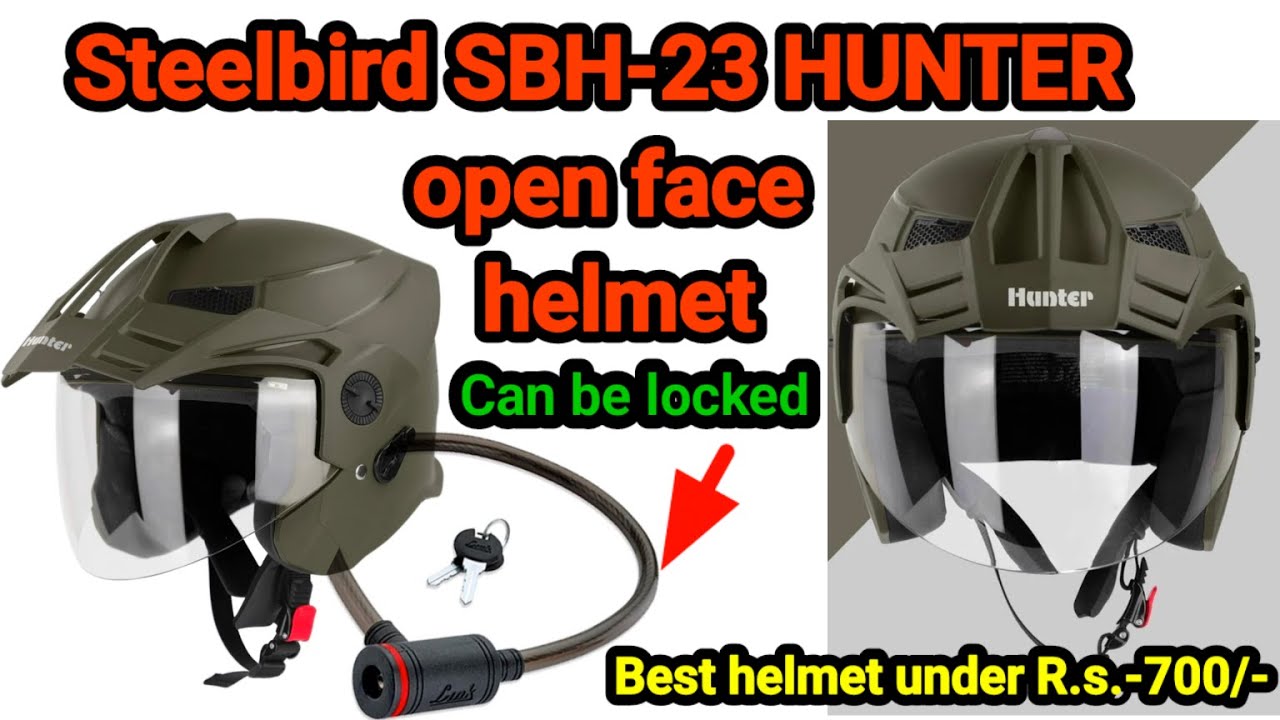 #Steelbird #SBH-23 #Hunter Open Face Helmet (Dashing Battle Green , Clear Visor) UNBOXING & REVIEW