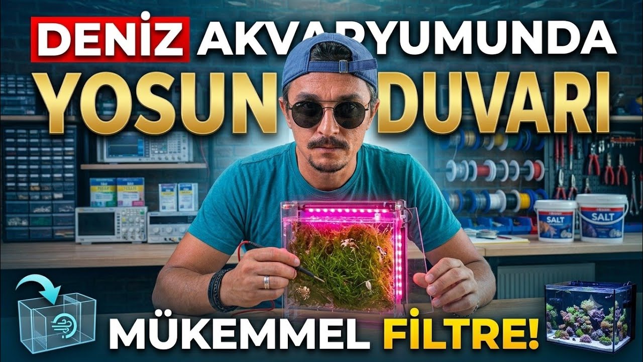 Deniz Akvaryumu Yosun duvari anlatimi ve etkisi. Doğal Filtrasyon Alkalin Su!