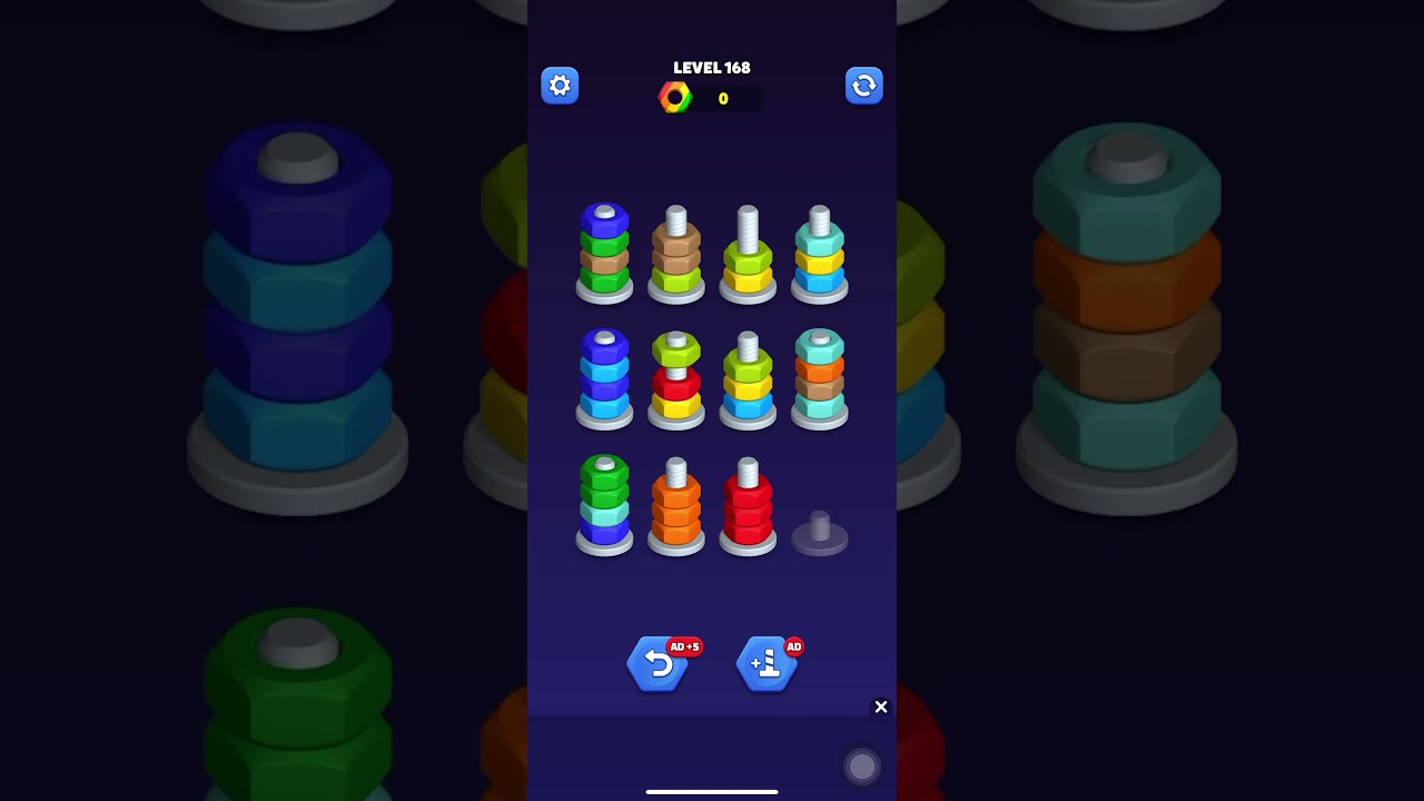 Nut Sort Color Puzzle Games Level 168 #shorts #shortvideo #shortsfeed #sortinggame
