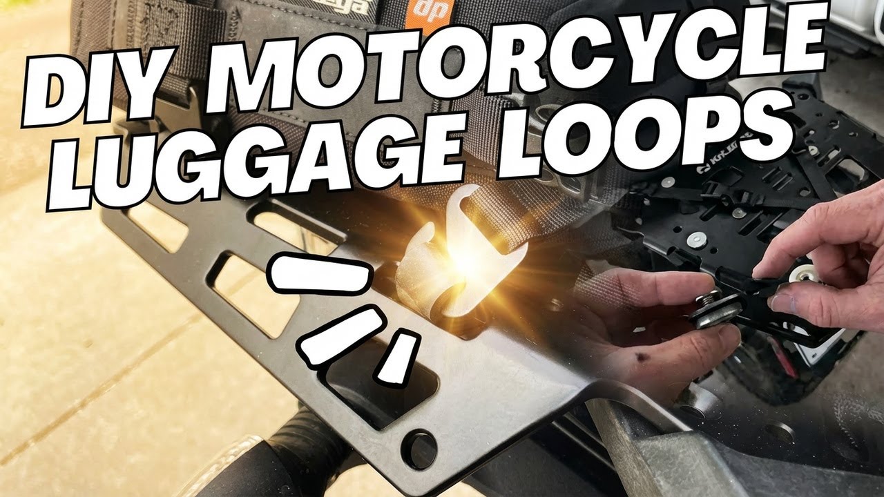 DIY motorcycle luggage rack loops for Kriega bags