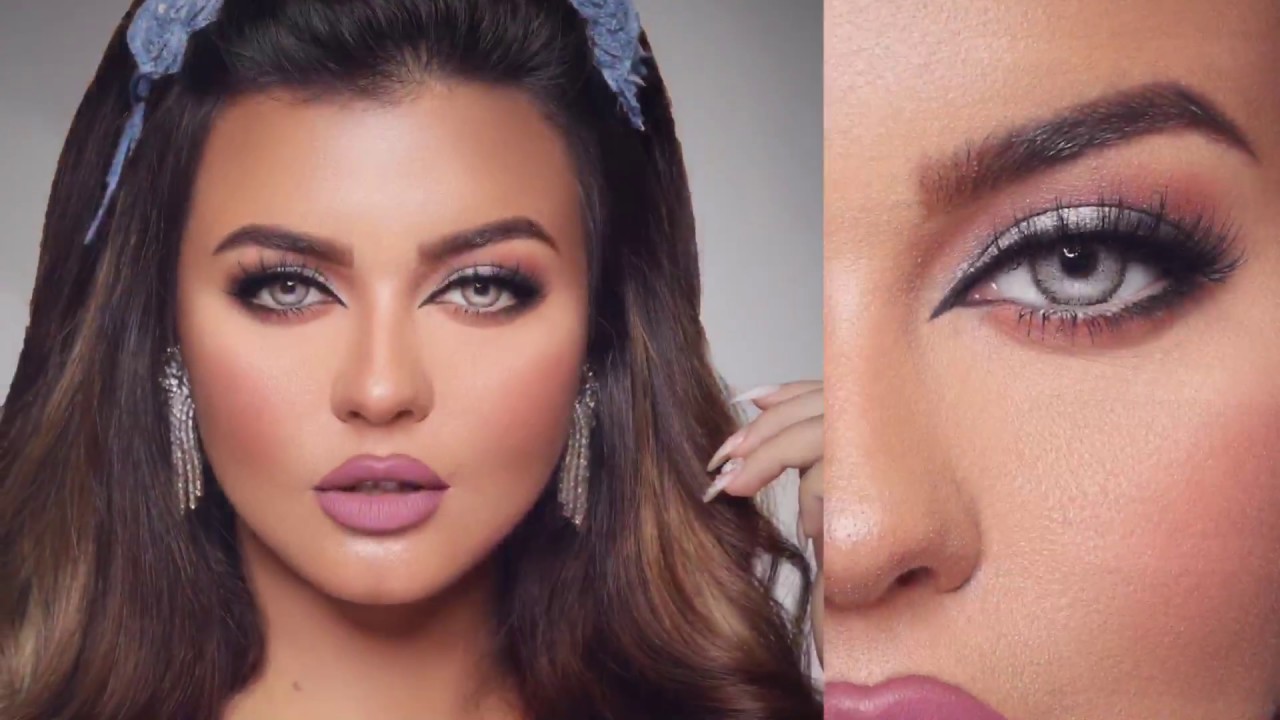 how to contour مكياج بدرجات الرصاصي مع تغيير الملامح بالكونتور