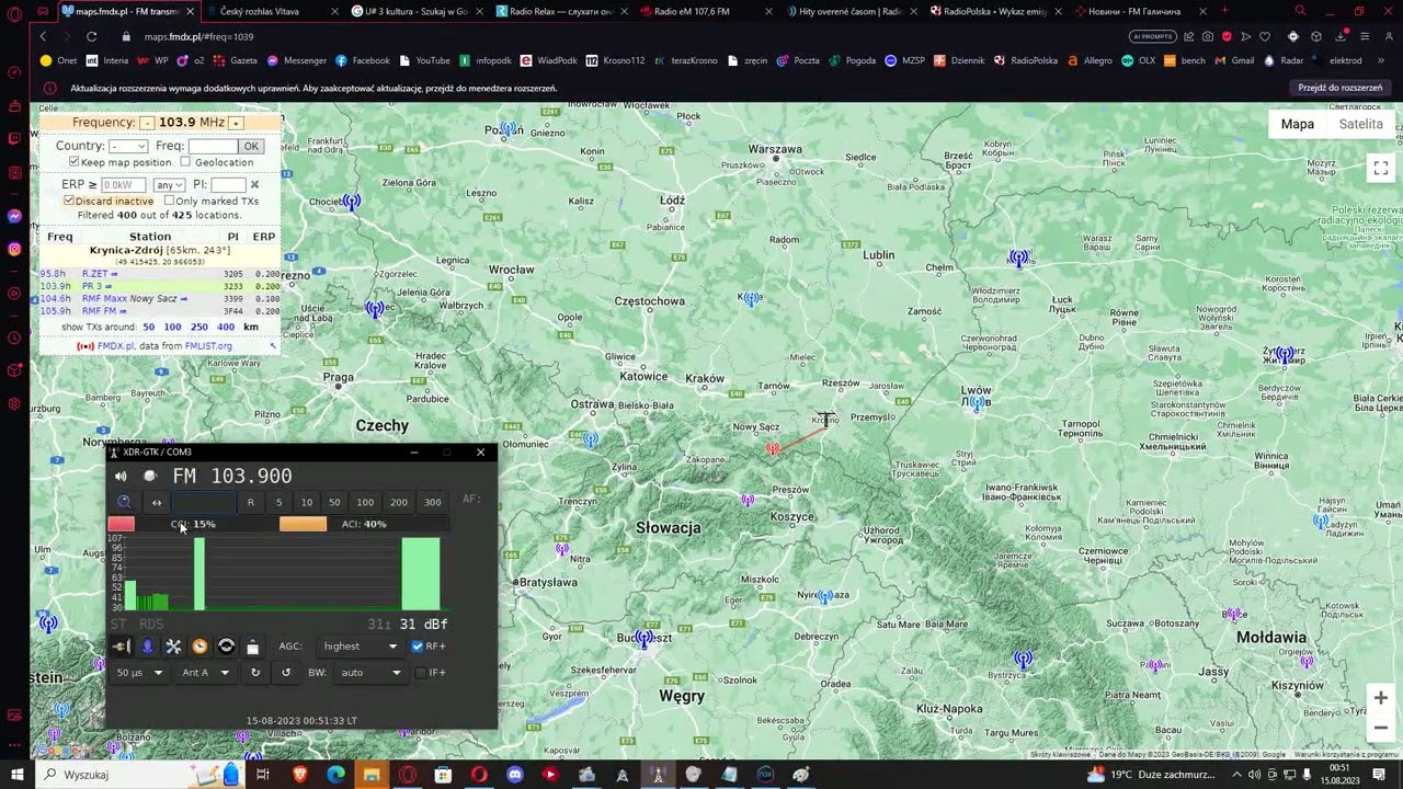 TROPO: Odbi&oacute;r Tr&oacute;jki 103,9 z najsłabszego nadajnika w Polsce (Krynica/g.Parkowa) w Krośnie