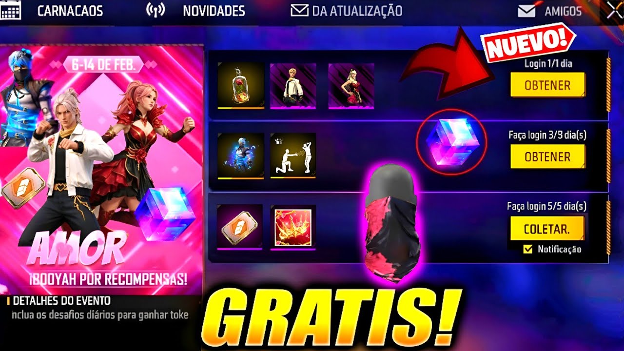 🔥 Nuevos PREMIOS GRATIS De SAN VALENTIN En FEBRERO 2026 en FREE FIRE LATAM EVENTO SORPRESA FF