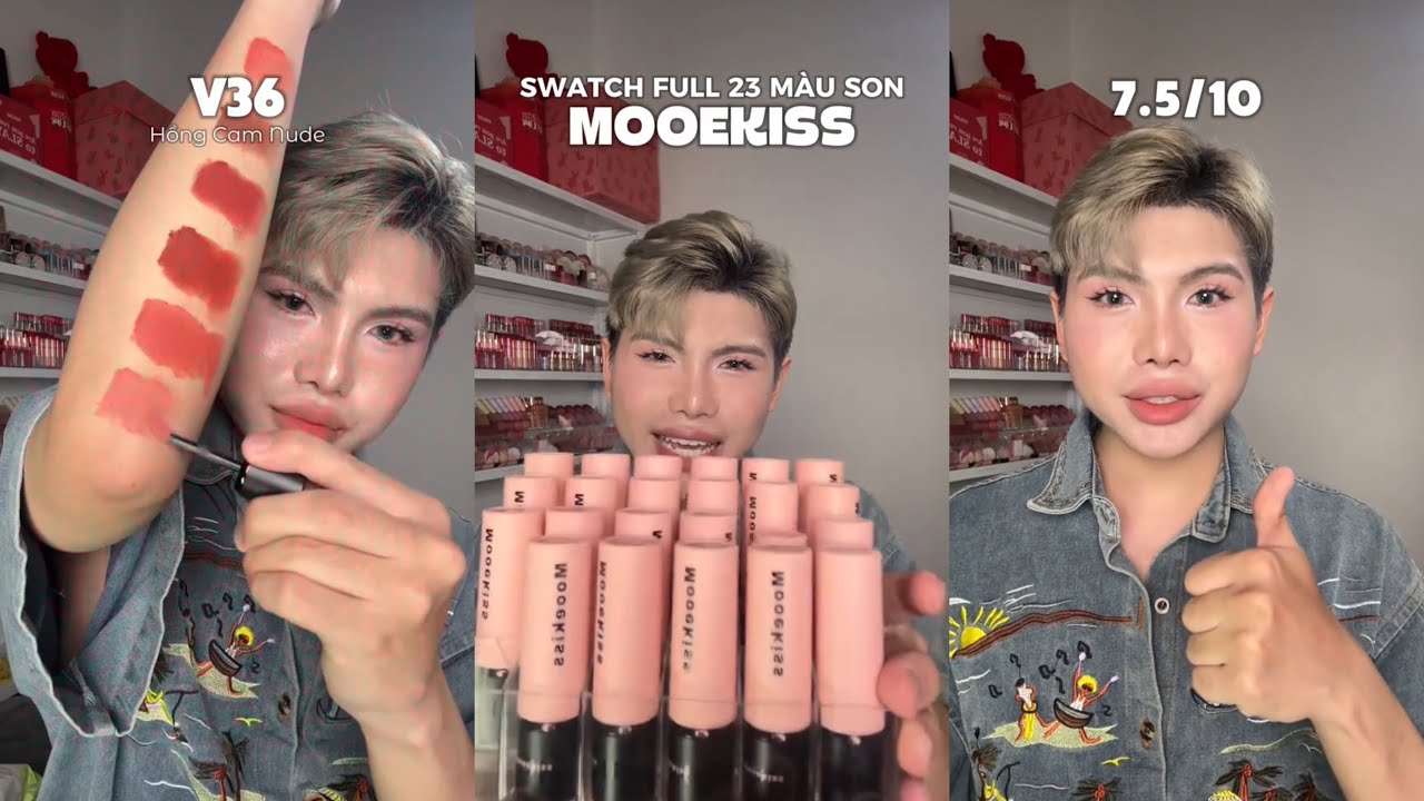 SWATCH FULL 23 MÀU SON MOOEKISS | NGHĨA I LÍT SON 