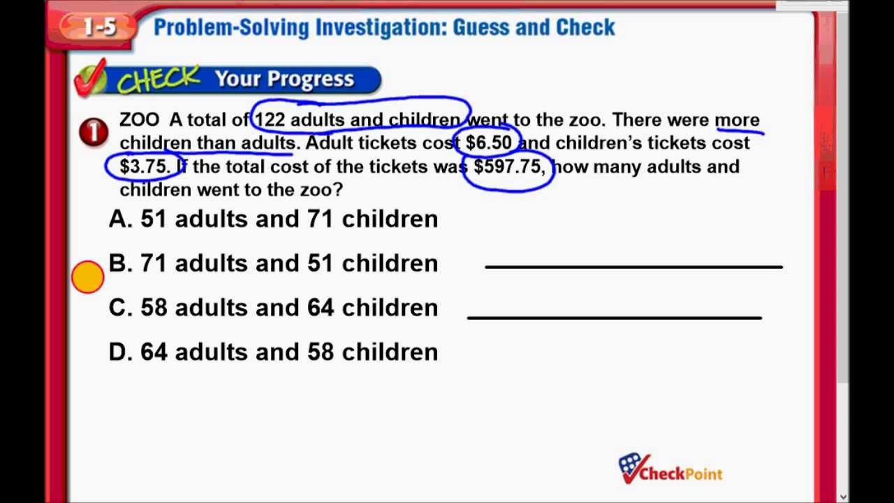 Guess & Check Method - Middle School Math