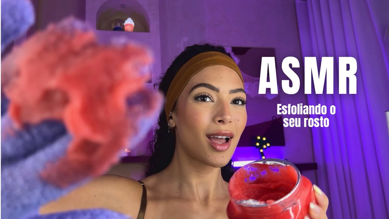 ASMR - Esfoliando seu rosto até você dormir com sons reais bem relaxantes