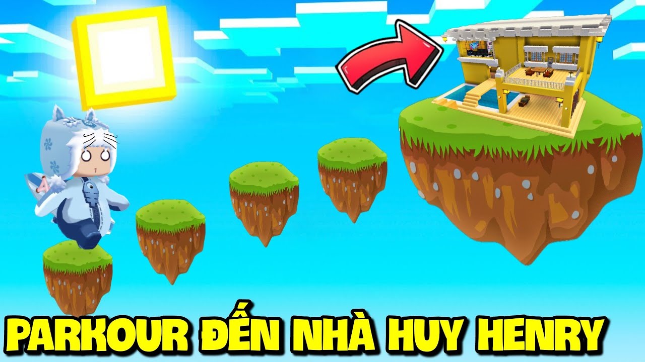 THỬ THÁCH SIÊU DÀI: MEOWPEO PARKOUR VỀ NHÀ HUY HENRI TRONG MINI WORLD