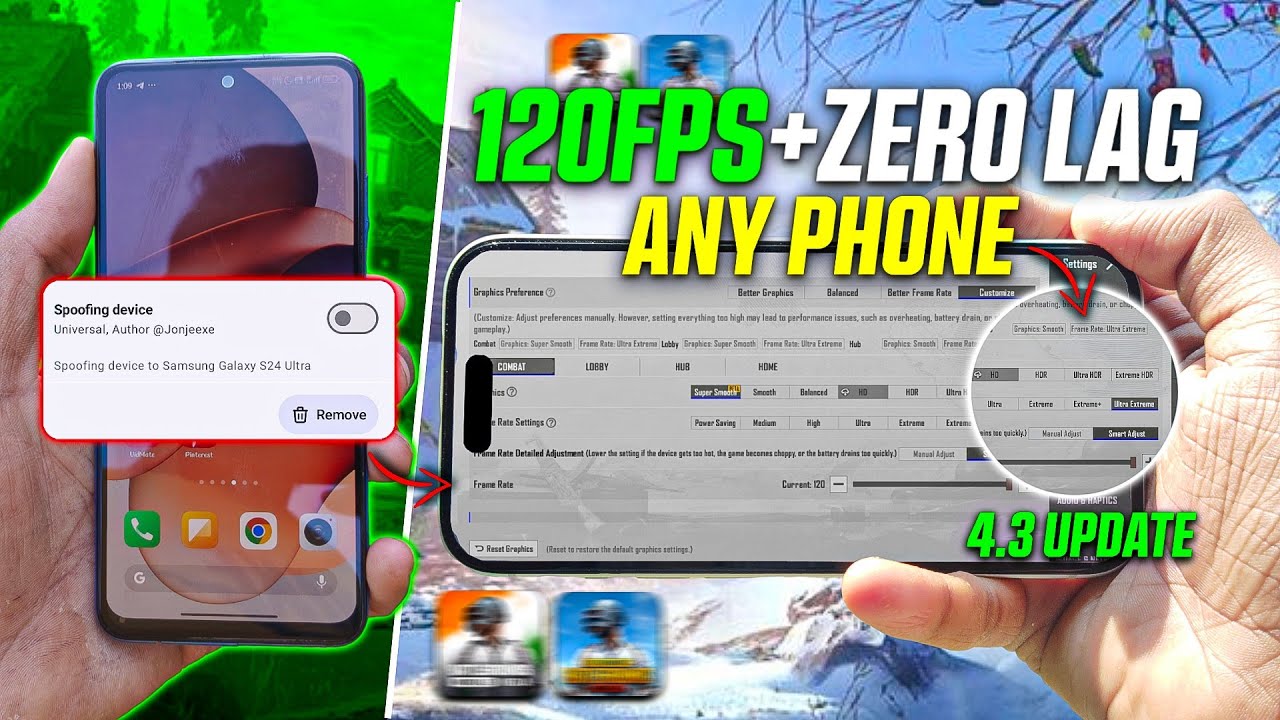 [ROOT/NON🔥]UNLOCKING 120 FPS+ZERO LAG PROBLEM ANY PHONE 4.3 Update Lag Fix GFX TOOLS