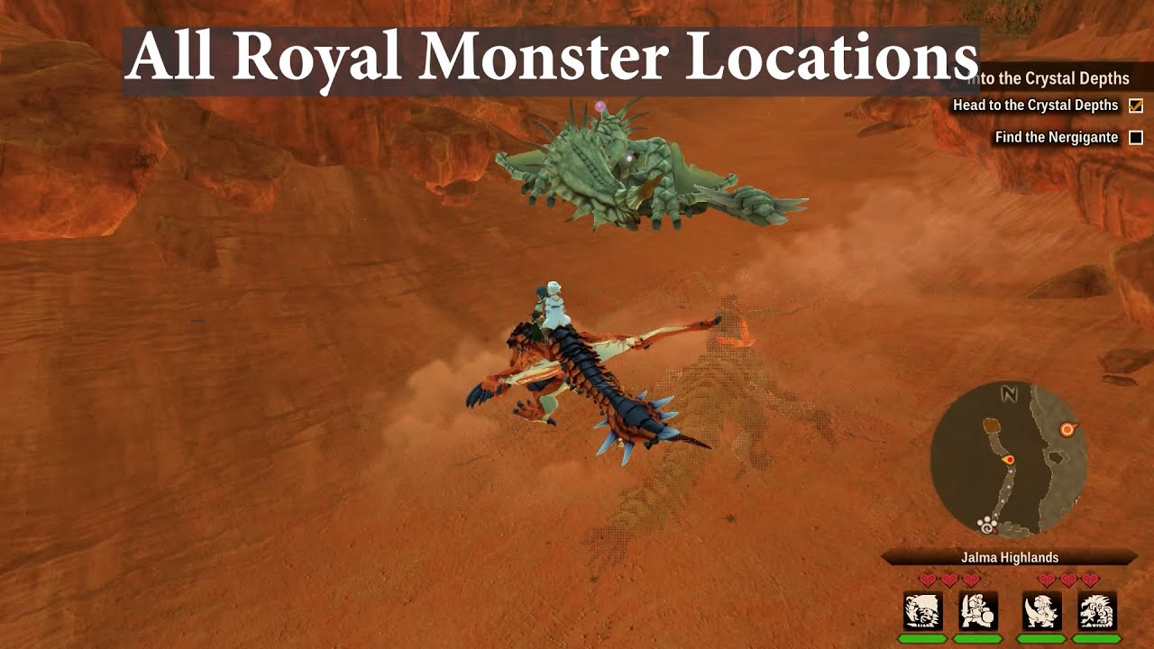 Monster Hunter Stories 2 Wings of Ruin All Royal Monster Locations Guide