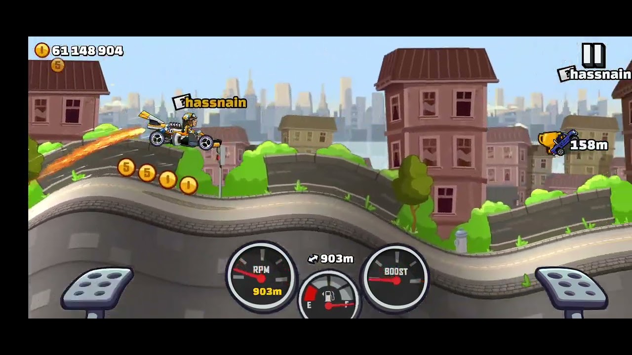 Hill climb racing 2 gamereply with formula statge forest and city.