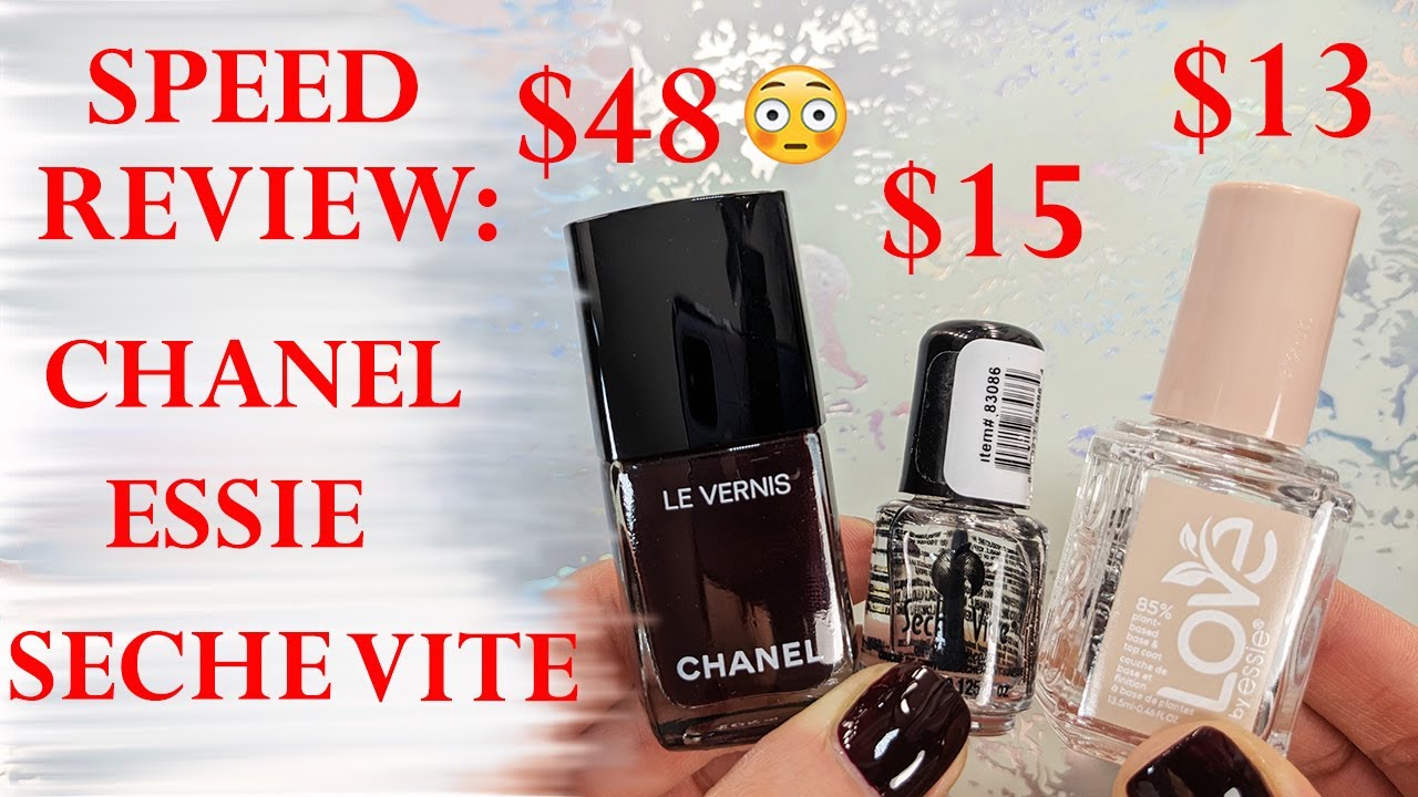 ЛАК ДЛЯ НОГТЕЙ CHANEL ЗА 48 ДОЛЛАРОВ | Стоит ли он своих денег? | Быстрый обзор: Chanel, Essie, Seche Vite + тест на стойкость