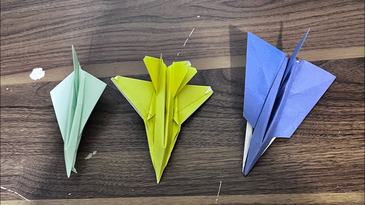 How to fold three amazing paper jets that all fly! - ￼Rattlesnake, Tourmaline, and Onyx.