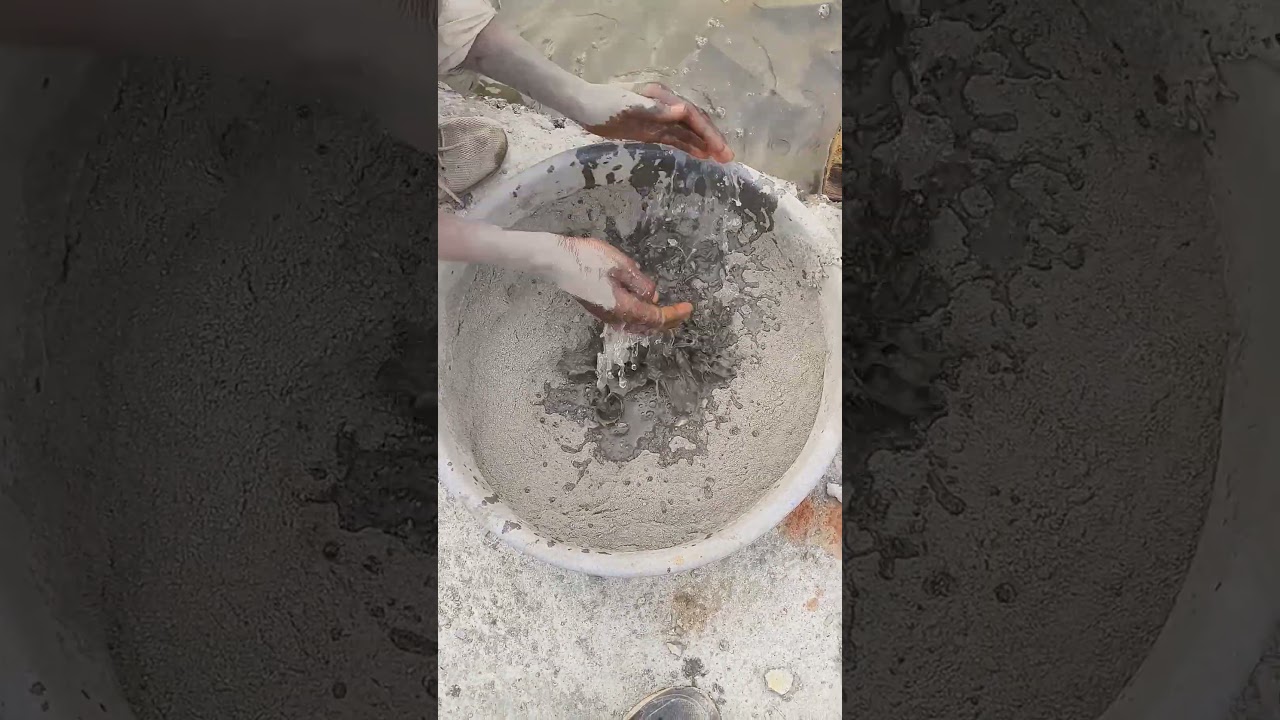 Method of filling air voids while casting concrete by mixing sand cement and water