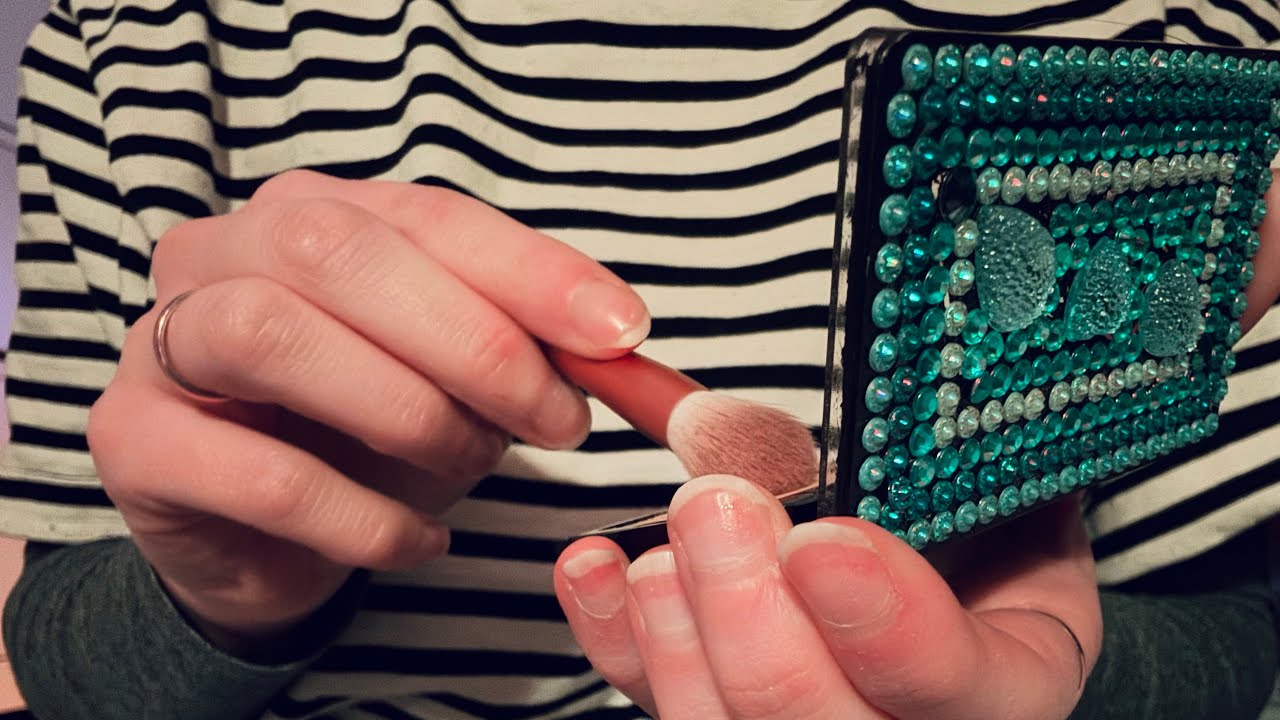 ASMR 🐢 on camera II Doing your makeup with bedazzled products [no talking, no mouthsounds]