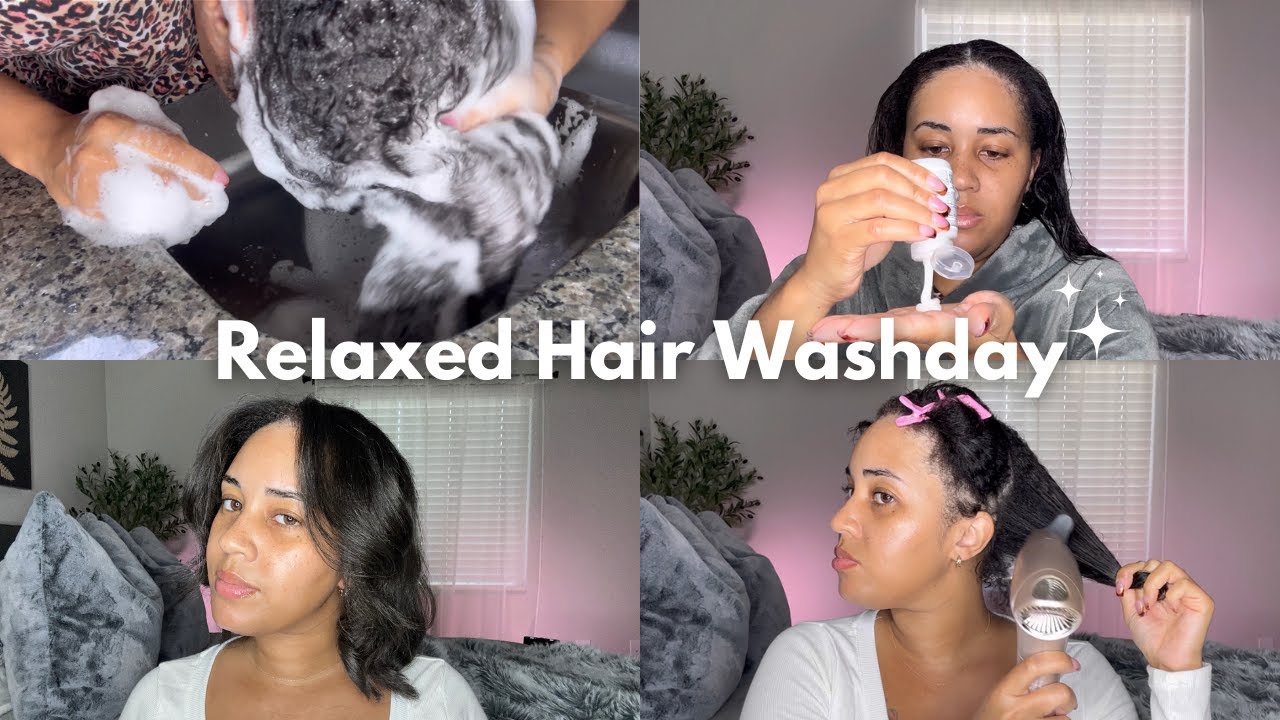Relaxed Hair Washday Using Olaplex - Start to Finish