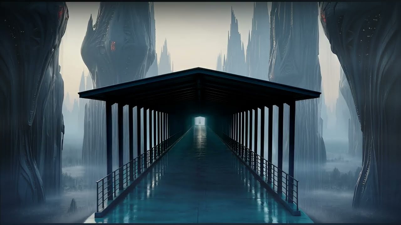 Above the Storm | Futuristic Sky Bridge Rain Ambience (8 Hours)
