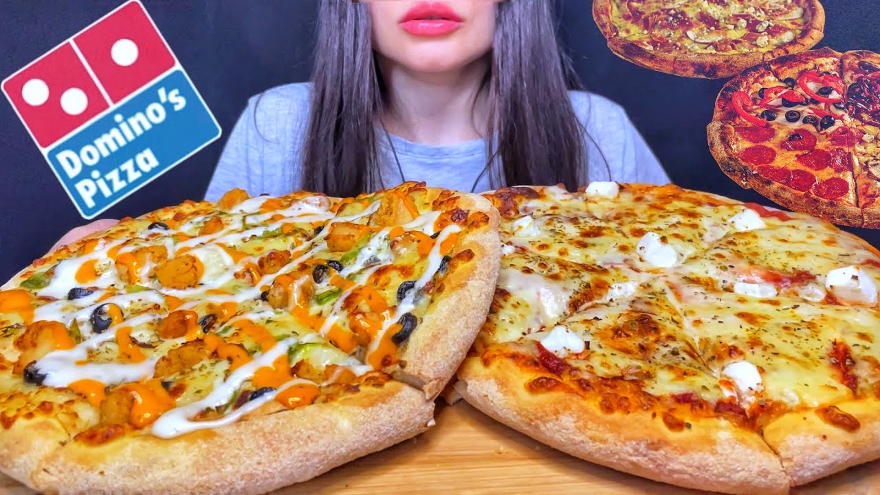 DOMINO’S CHEESE BURST + CHICKEN PIZZA | MUKBANG ASMR | EATING SOUNDS