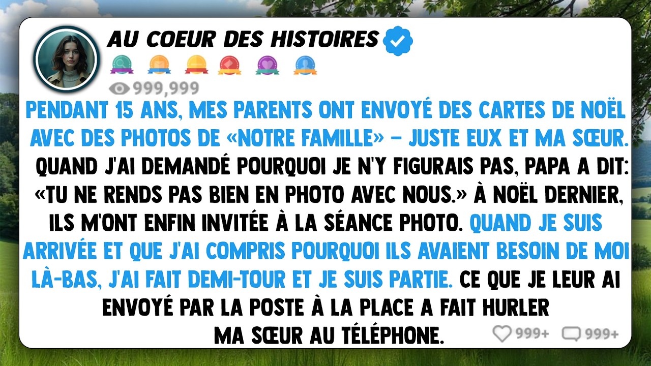 Pendant 15 ans, mes parents ont envoyé des cartes de noël avec des photos de « notre famille »...