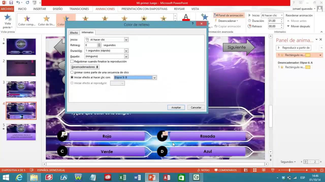 Crear juego quien quiere ser millonario en PowerPoint