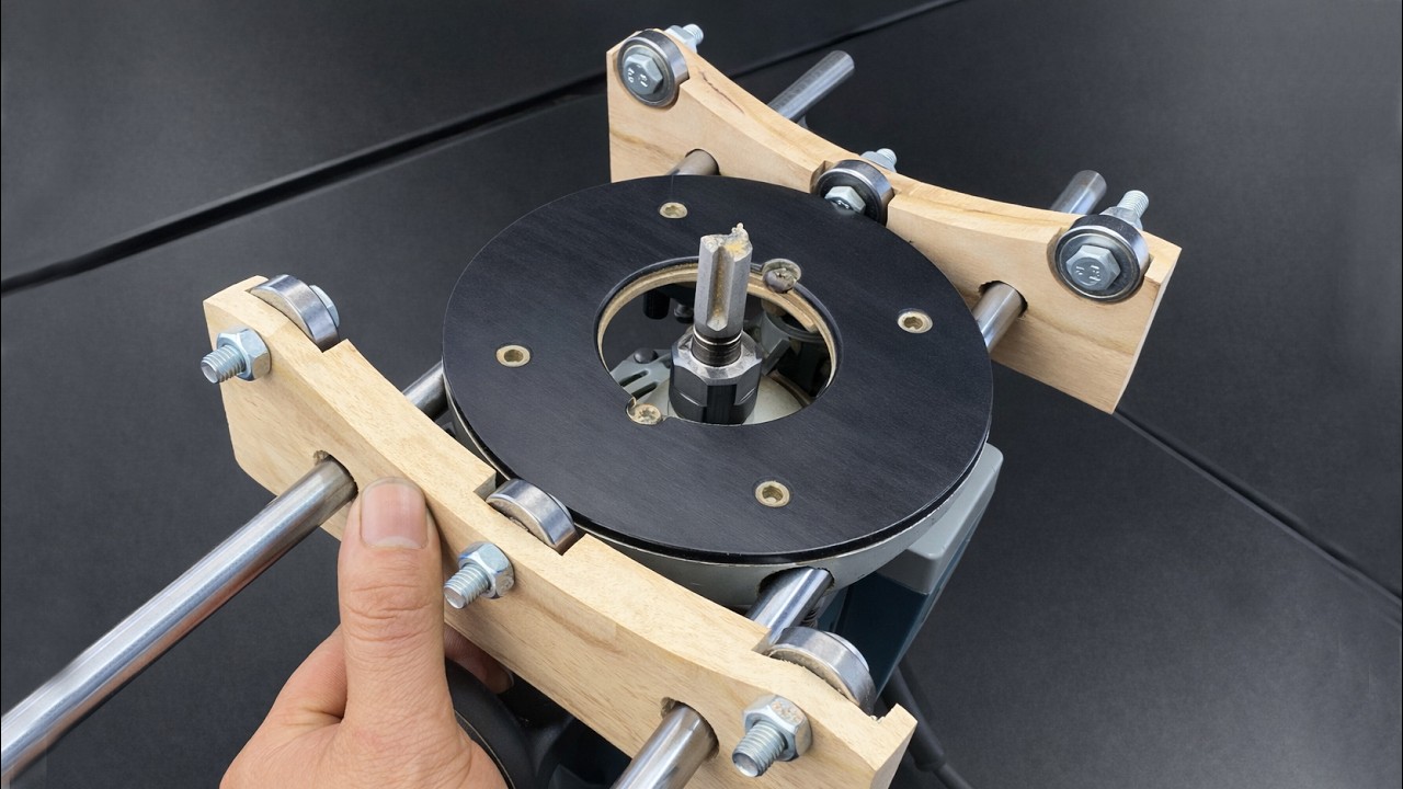 New Invention  Handheld Router Square Jig  Rounding Curved Wood 99% of Carpenters Miss