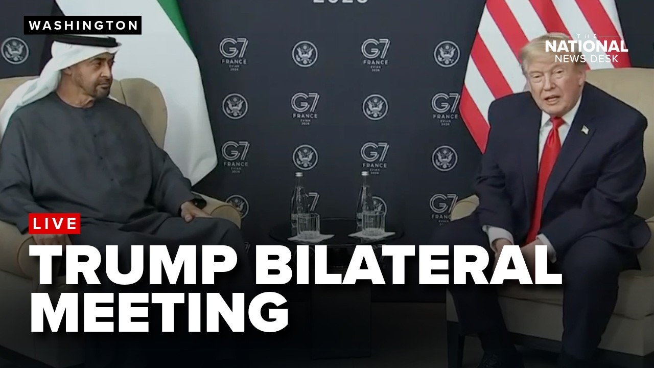 Президент Трамп принимает участие в двусторонней встрече с шейхом Мухаммадом ибн Заидом Аль Нахай...