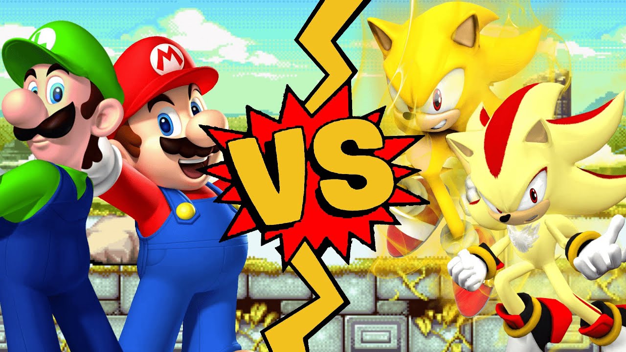 M.U.G.E.N. Battles | Mario/Luigi vs Super Sonic/Super Shadow | Super Mario vs Sonic the Hedgehog