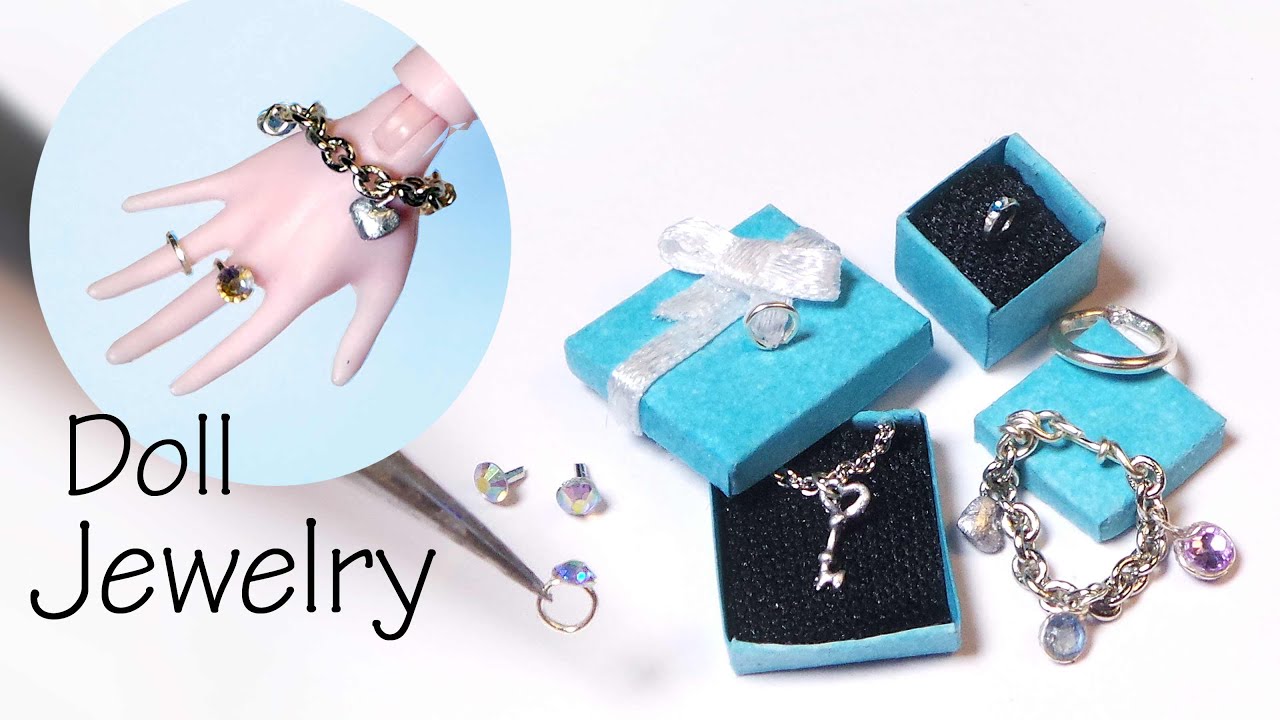 Easy Miniature Jewelry Tutorial; Charm Bracelet, Necklace, Rings, Earrings