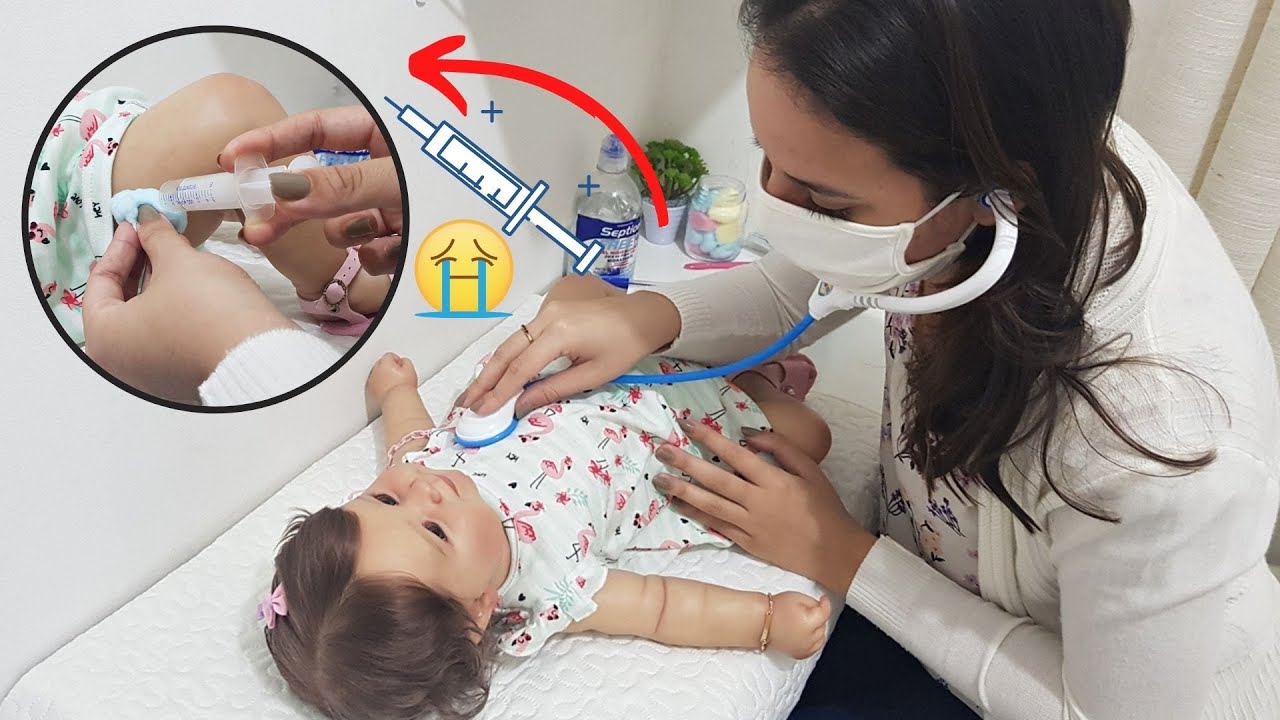 LUNA TOMOU VACINA NA PEDIATRA E CHOROU MUITO! 😭 Bebê Reborn